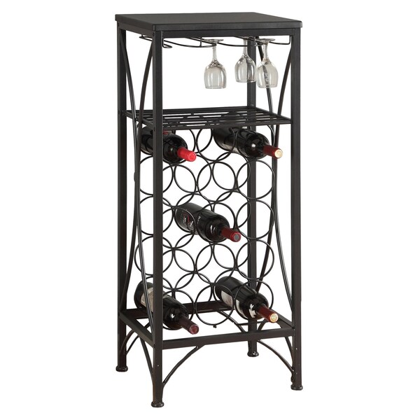Monarch Specialties Home Bar, Wine Rack, Metal, Black, Black, Transitional I 3347 - main